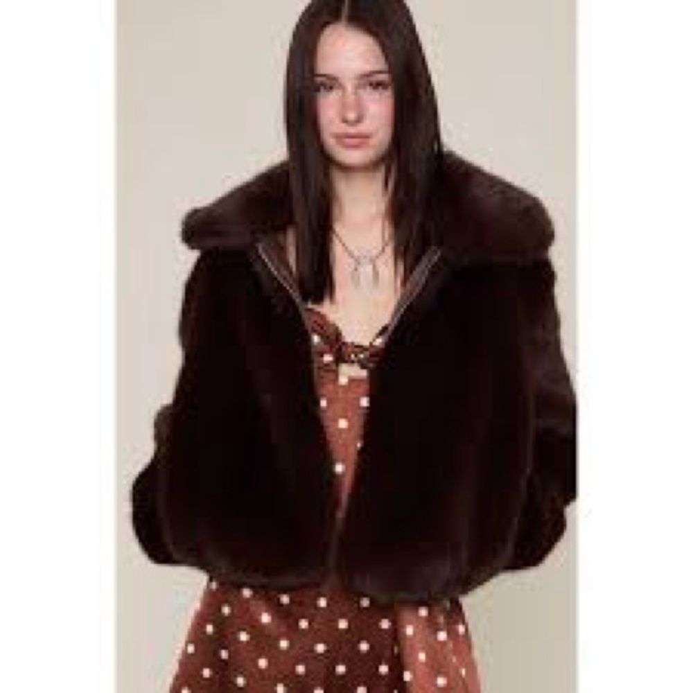 Brown Faux Fur Jacket
